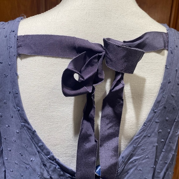 NWT Democracy Slate Blue Tank w Raised Dots Tie on back Stretch top underneath - Picture 6 of 12